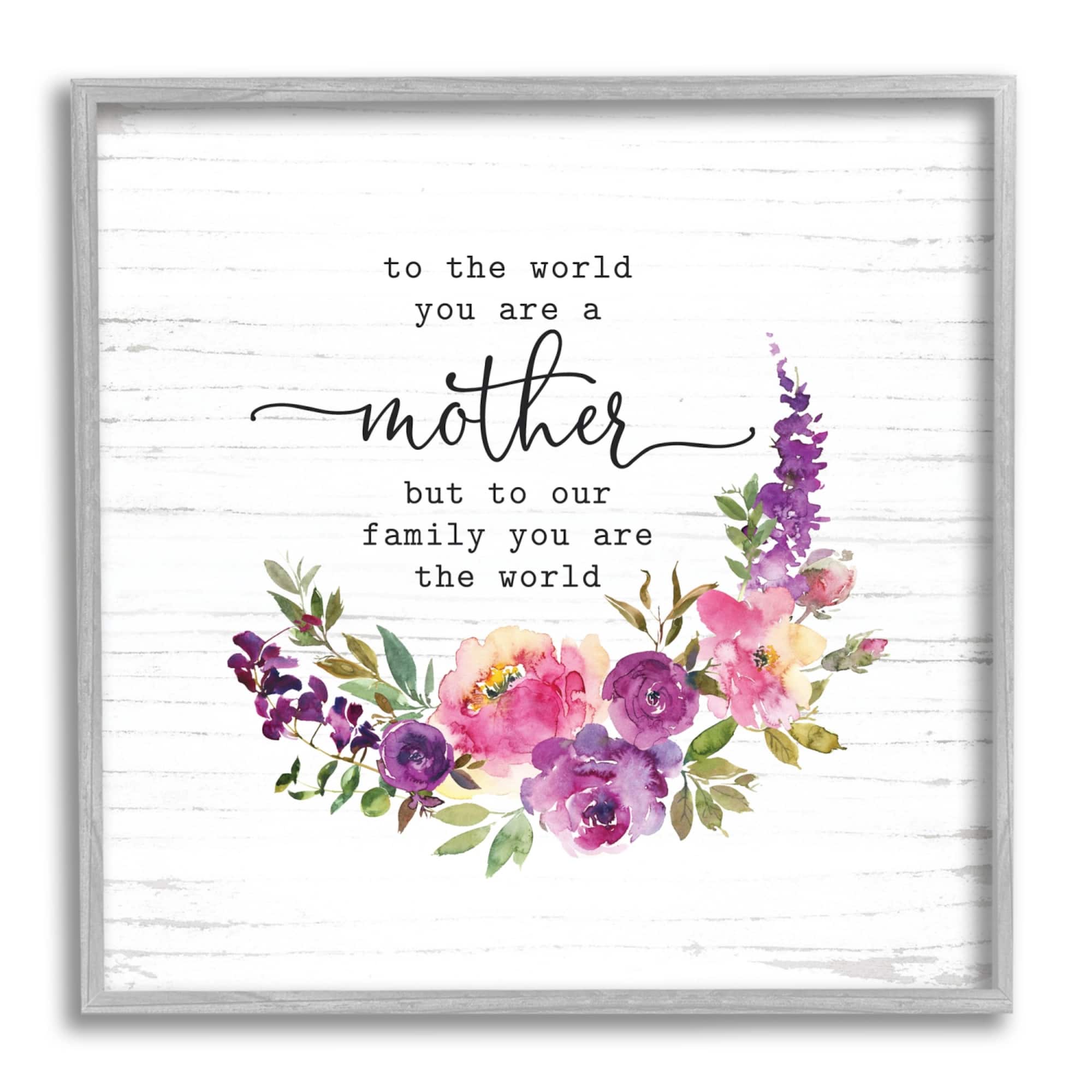 Stupell Industries Sentimental Mother's Day Flower Quote Watercolor Detail Framed Giclee Art